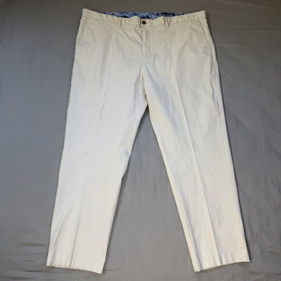 Tommy Bahama Boracay Flat Front Pant 46 X 32 Ivory Cream Bleached Sand Chino - Picture 2 of 12